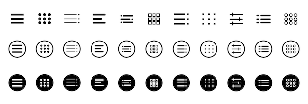 hamburger website navigation menu hamburger menu icons vector set of menu button elements hamburger menu vector illustration