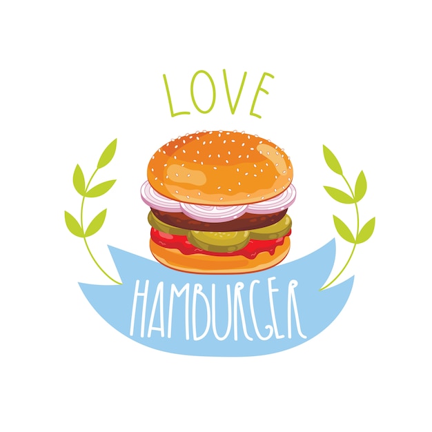 Hamburger on white background