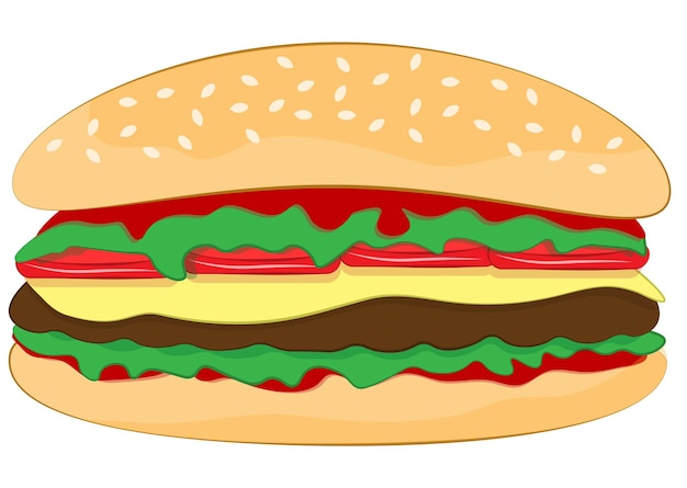 Hamburger on a white background