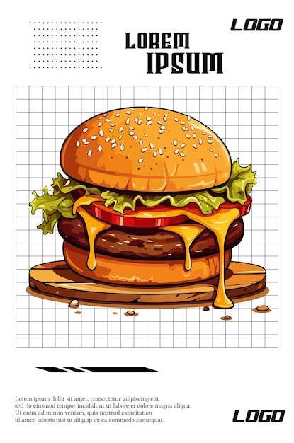 Vector hamburger with ketchup look delicious