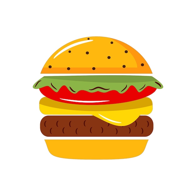 Hamburgerpictogram Vlakke afbeelding van hamburger vectorpictogram voor webdesign