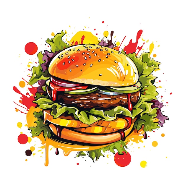 hamburguer logo design vector line art logo