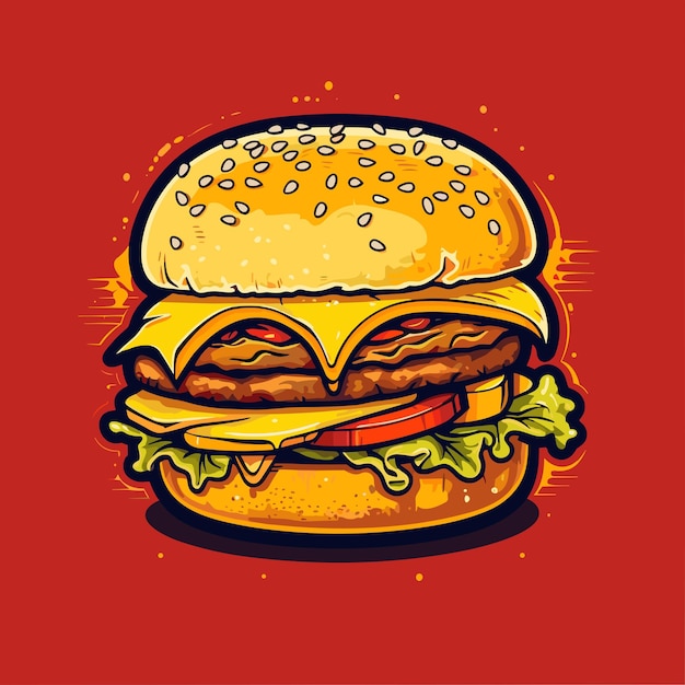 Hamburguer logo design vector line art logo