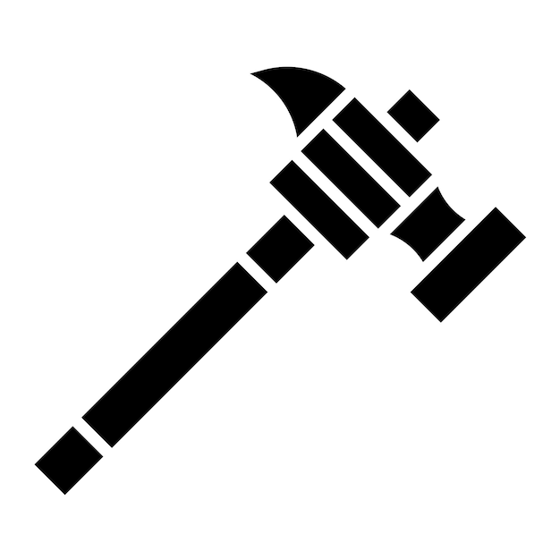 Hamer Glyph effen zwarte afbeelding