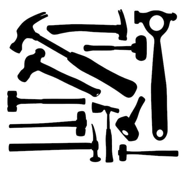 Hamer renovatie gereedschap silhouet