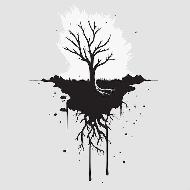 Hamidios una semplice illustrazione di un albero che emerge