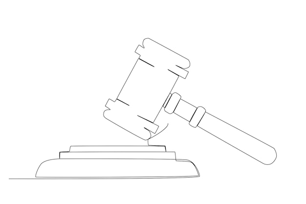 The hammer for auction line art