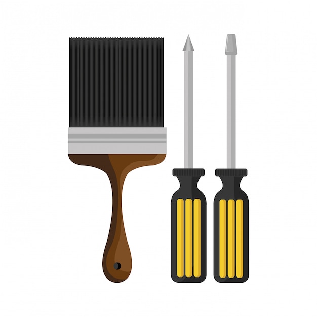 Vector hammer construction tool device icon