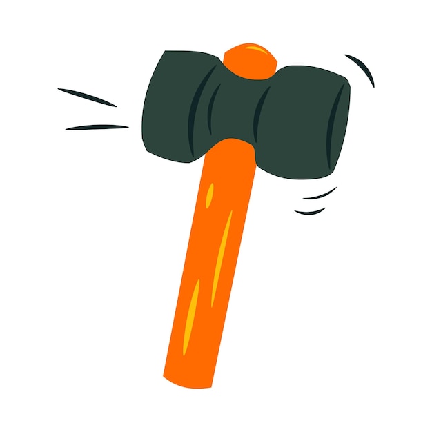 hammer flat illustration full color icon