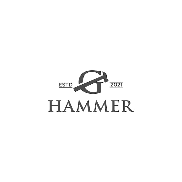 Hammer g logo design