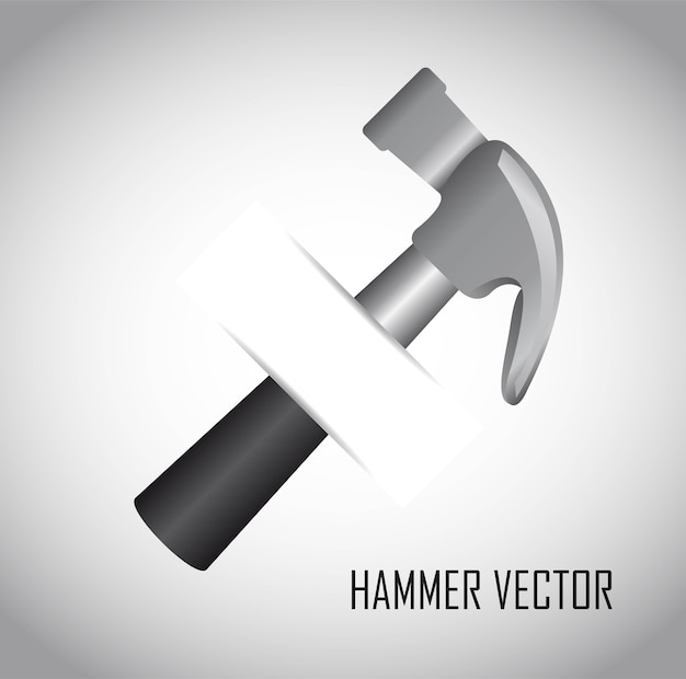 hammer over gray background vector illustration