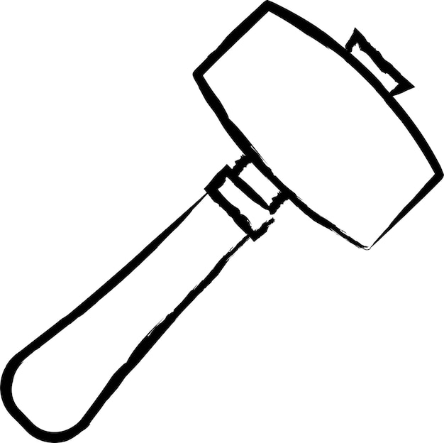 Vector hammer hand drawn vector illustration