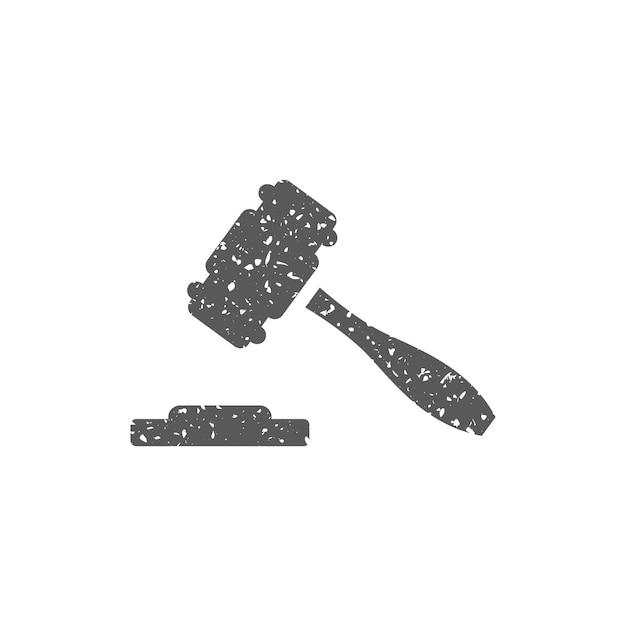 Vector hammer icon in grunge texture vector illustration