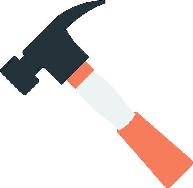 Hammer illustration in minimal style