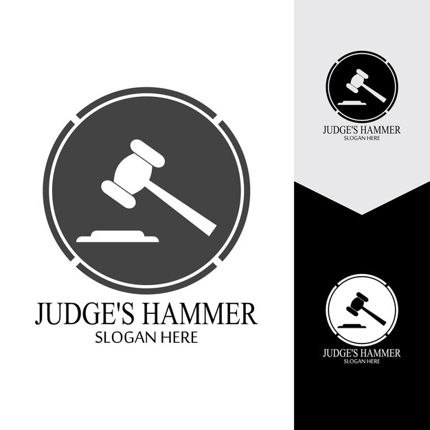 Hammer of a judge icon vector