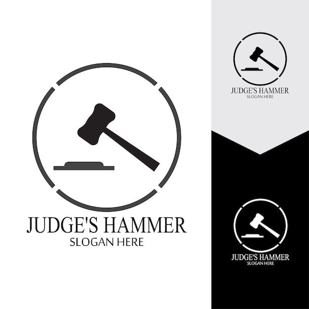 Hammer of a judge icon vector