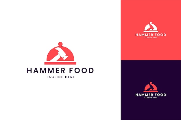 Hammer kitchen negative space logo design