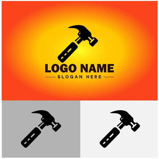 Vector hammer logo icon house repair tools construction thor icon vector for business app silhouette logo template