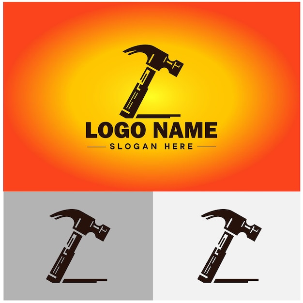 Vector hammer logo icon house repair tools construction thor icon vector for business app silhouette logo template