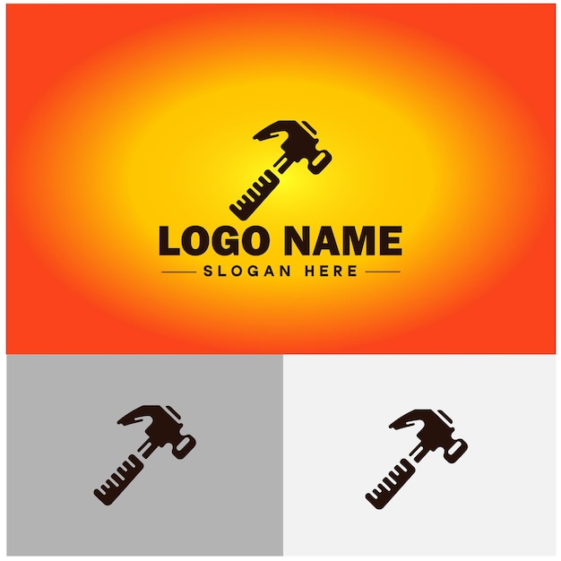 Vector hammer logo icon house repair tools construction thor icon vector for business app silhouette logo template