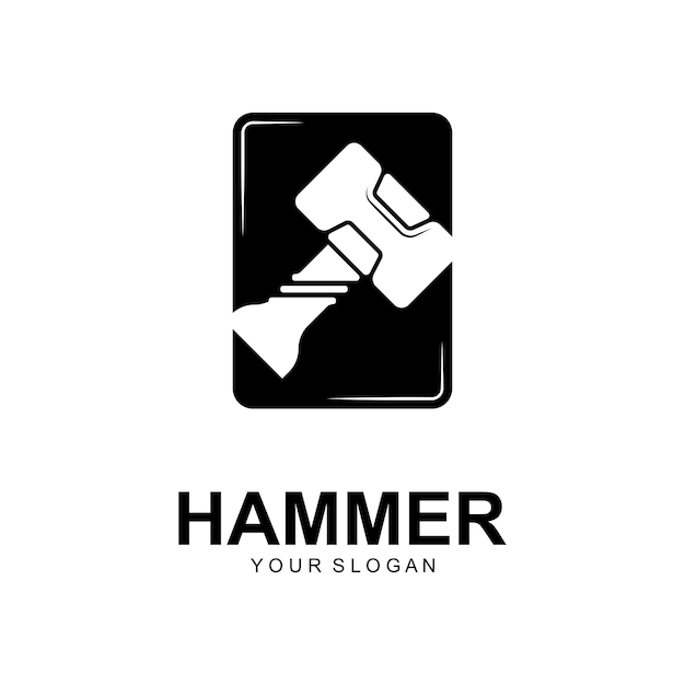 hammer logo vector illustration design creative logo design