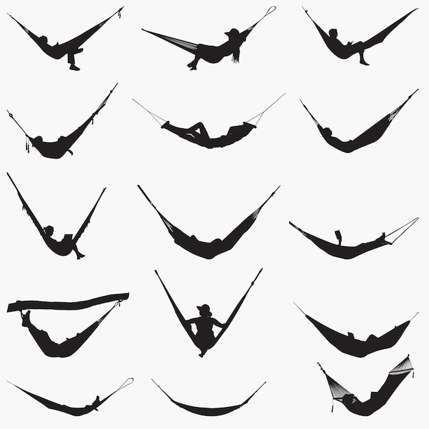 Vector hammock silhouettes vector design