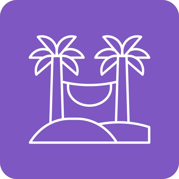 Hammock vector icoon Kan worden gebruikt voor Desert iconeset