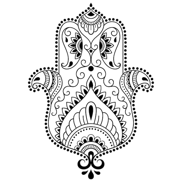 Hamsa hand drawn symbol.