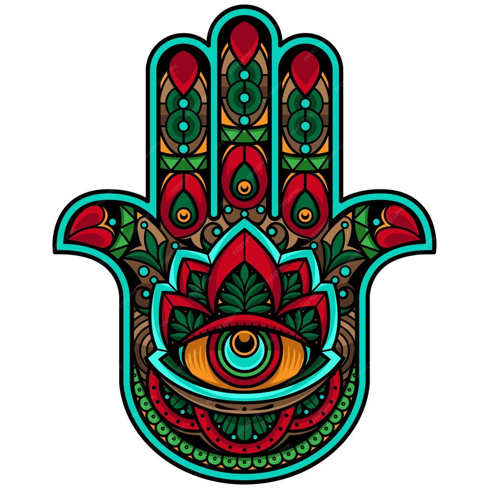 Premium Vector | Hamsa hand evil eye