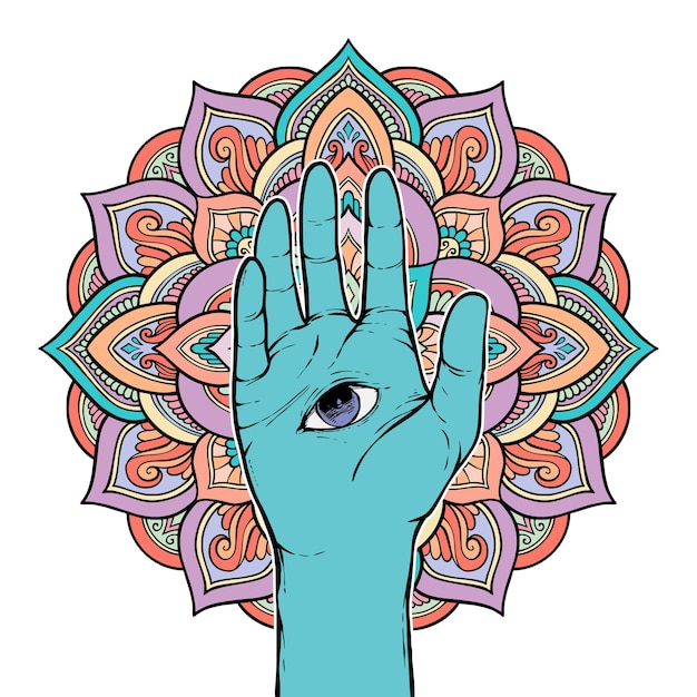 Hamsa hand of god mandala