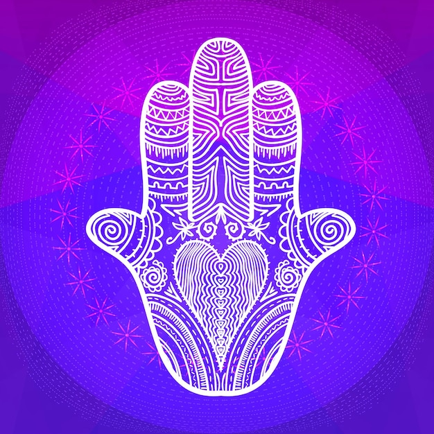 Vector hamsa hand van fatima vectorillustratie