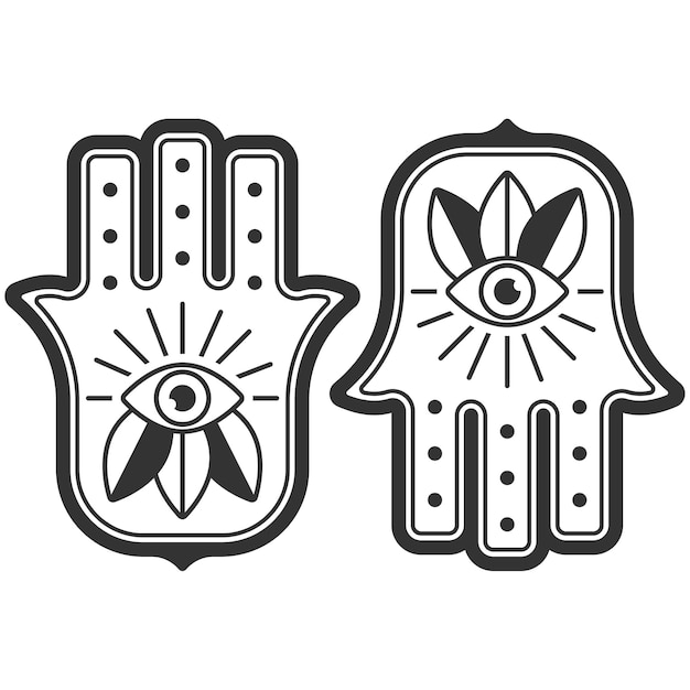 Hamsa handpictogram geïsoleerd op een witte achtergrond.