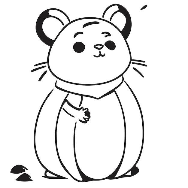 Vector hamster animal hand drawn cartoon sticker icon concept isolated illustration