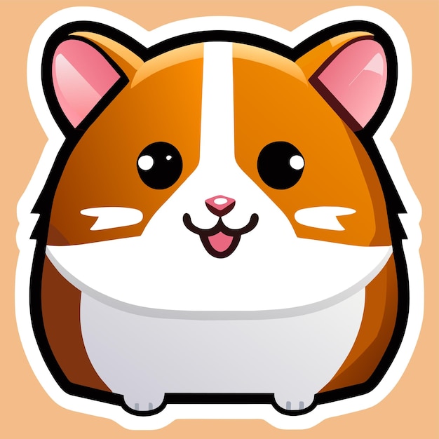 Vector hamster animal hand drawn cartoon sticker icon concept isolated illustration