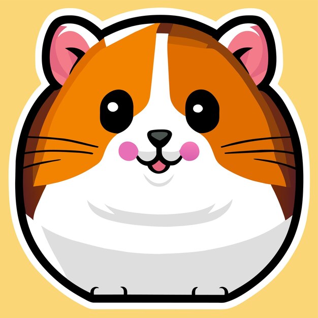 Vector hamster animal hand drawn cartoon sticker icon concept isolated illustration