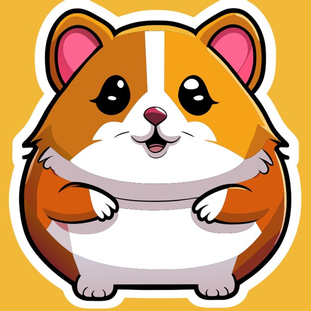 Vector hamster animal sticker vector illustration