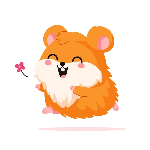 Hamster character vector illustration isolated on a white background