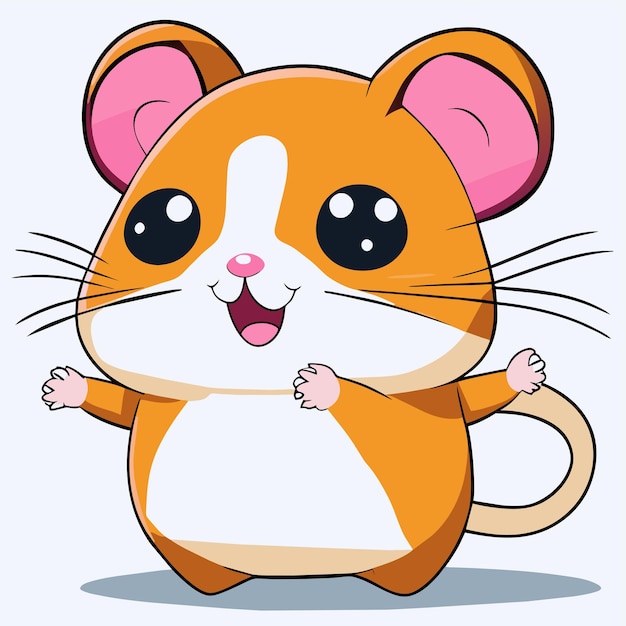 Hamster chibi kawaii hand drawn cartoon sticker icon concept isolated illustration