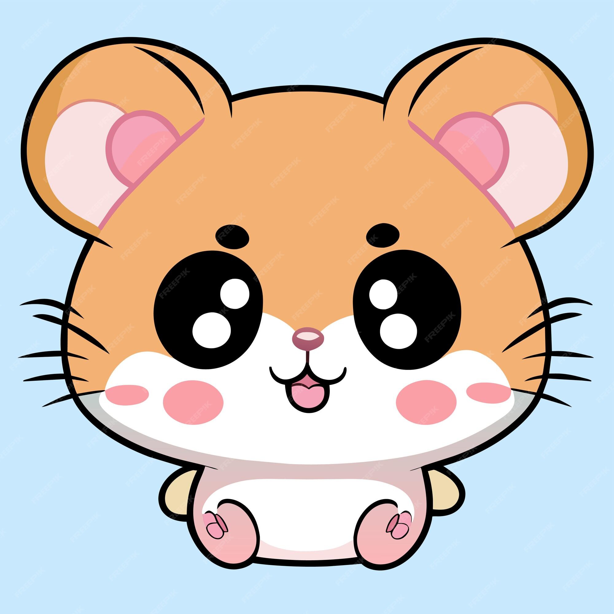 Cute hamster kawaii chibi drawing style Royalty Free Vector