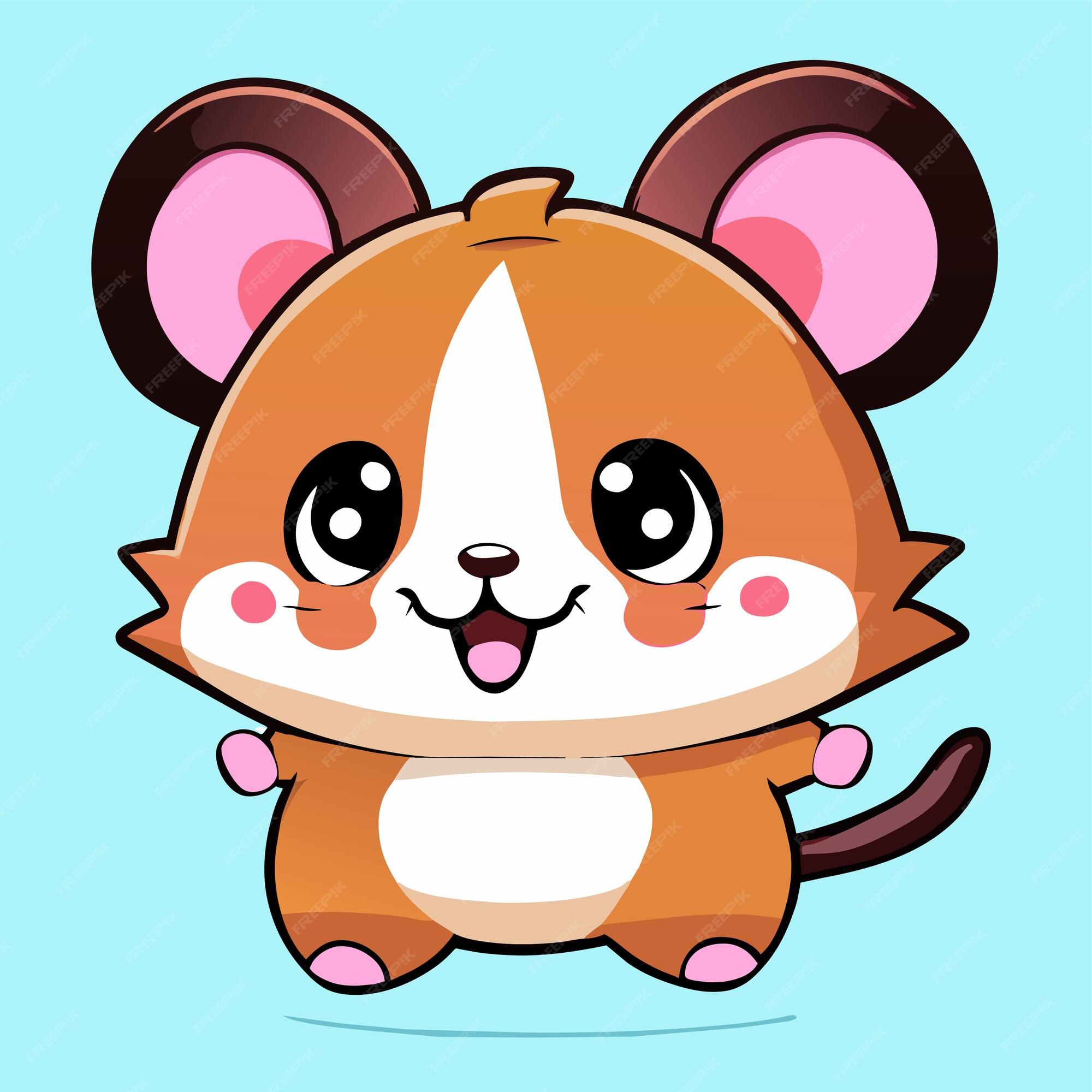 Cute hamster kawaii chibi drawing style Royalty Free Vector