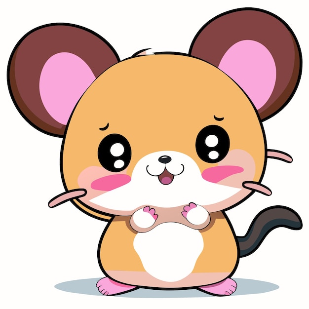 Hamster chibi kawaii hand drawn cartoon sticker icon concept isolated illustration