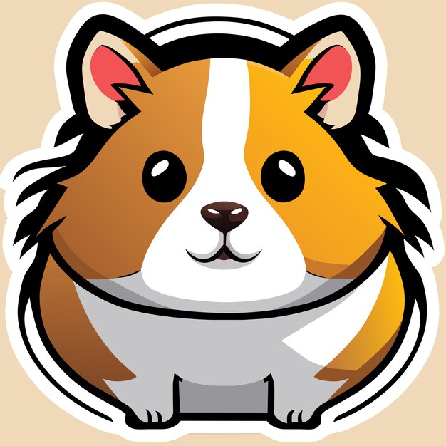 Vector hamster dier hand getekende cartoon sticker pictogram concept geïsoleerde illustratie