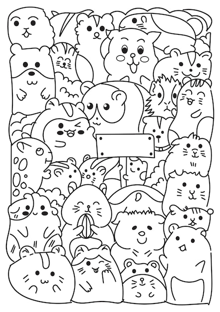 Hamster Doodle kunst illustratie