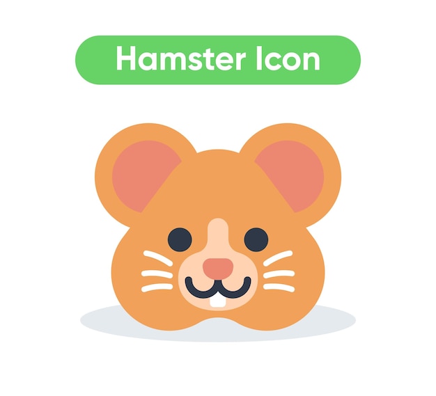 Hamster face animal vector emoji icon illustration
