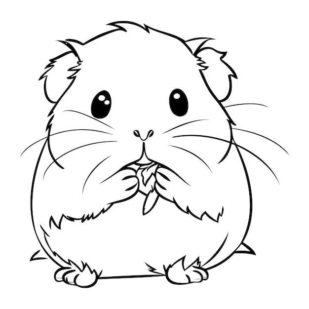 Hamster Kleurboek voor kinderen Vectorillustratie van een hamster