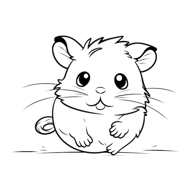 Vector hamster kleurboek voor kinderen vectorillustratie