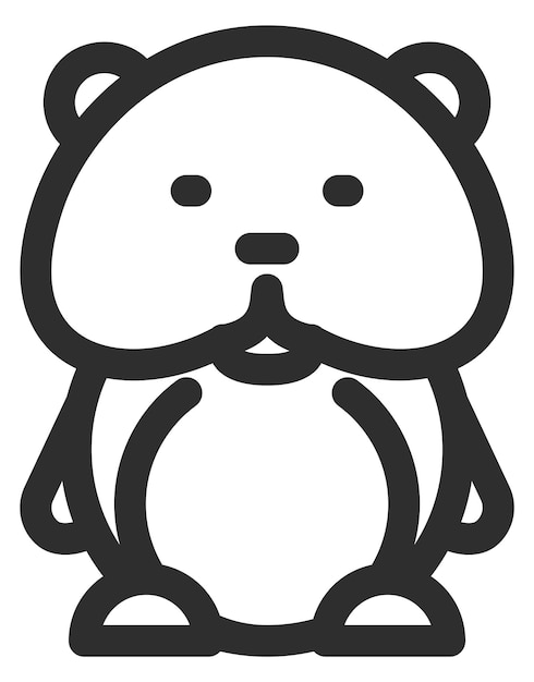 Hamster lijn pictogram Huisdier symbool Cute geïsoleerd op witte achtergrond