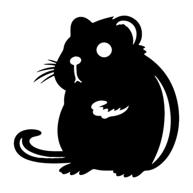 Hamster silhouet clipart op een witte achtergrond