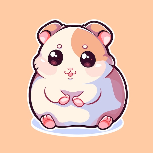 Vector a hamster with a pink background