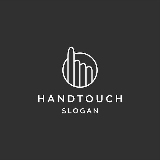 Hand aanraken logo pictogram ontwerpsjabloon